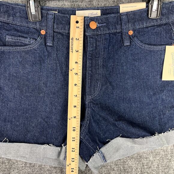 Universal Thread Cut Off Shorts Women's 6 Dark Blue Midi Cotton Pockets Stretch‎ - Picture 10 of 13